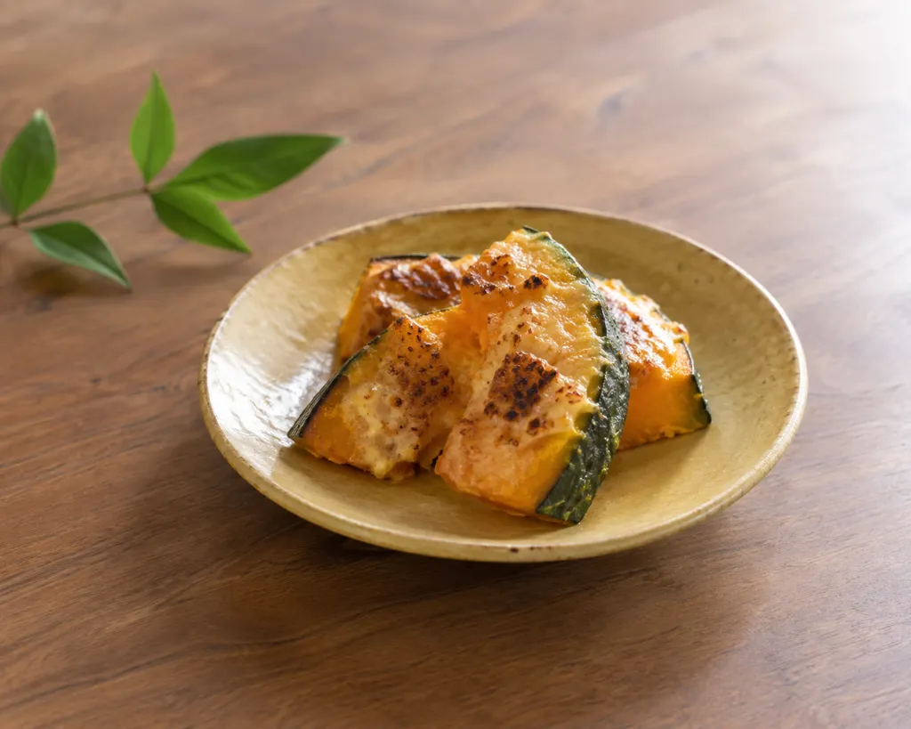 かぼちゃの味噌マヨ焼きの完成イメージ