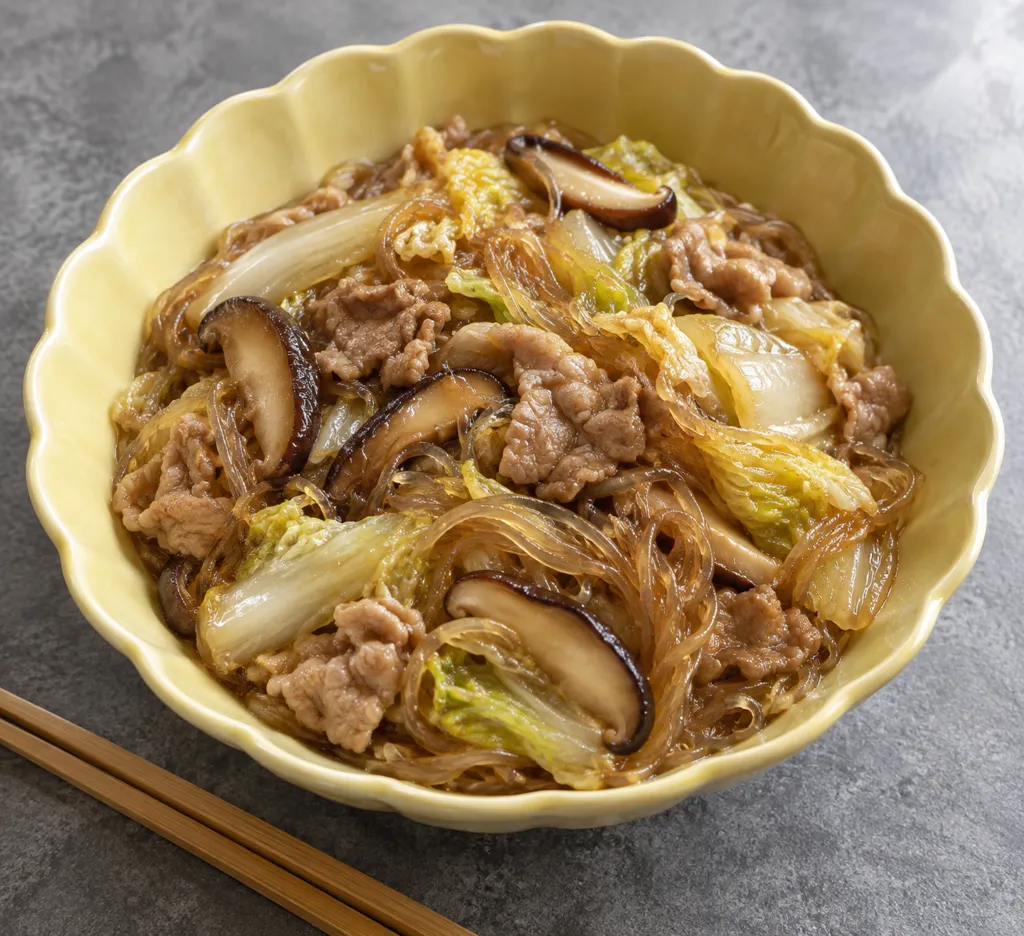 時短豚こまと白菜の春巻き風炒めの完成イメージ