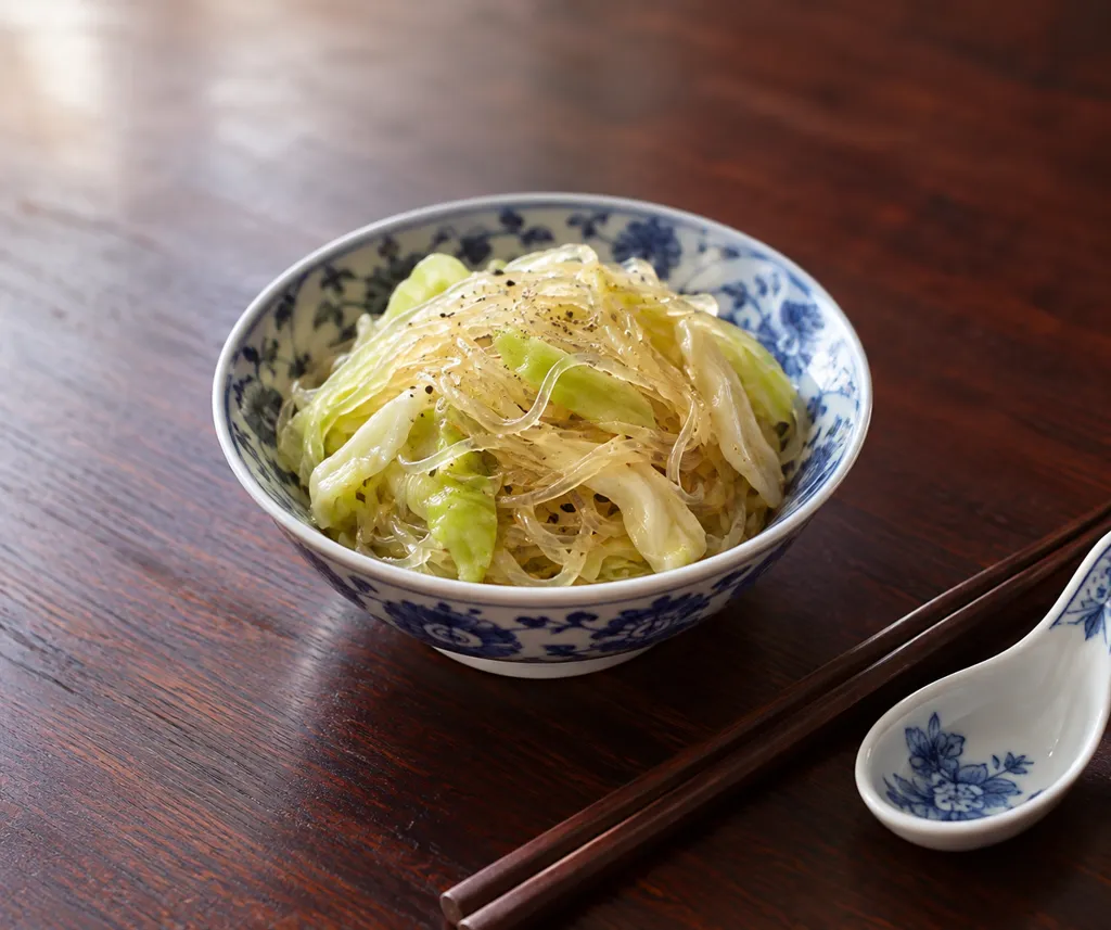 春雨とキャベツの中華サラダの完成イメージ