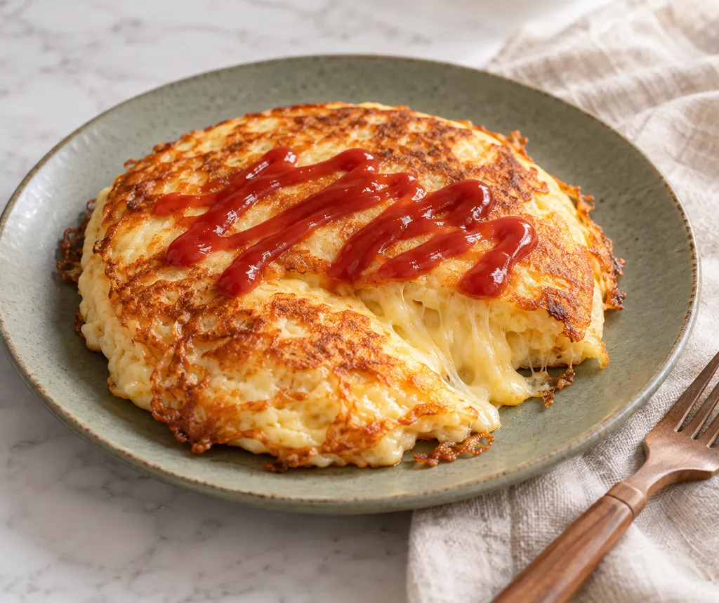 ホットケーキミックスのチーズパンケーキの完成イメージ