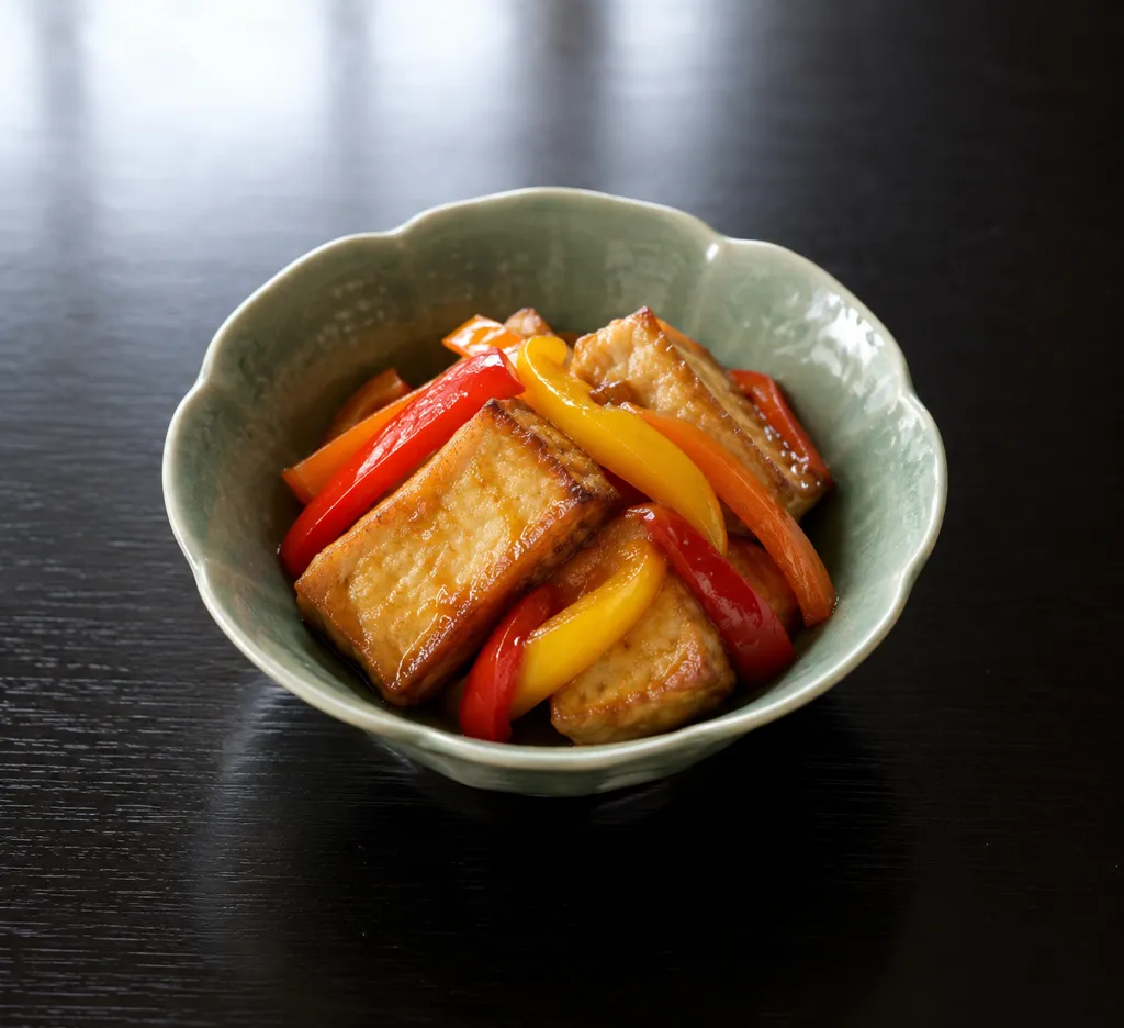 厚揚げとパプリカの中華焼きの完成イメージ