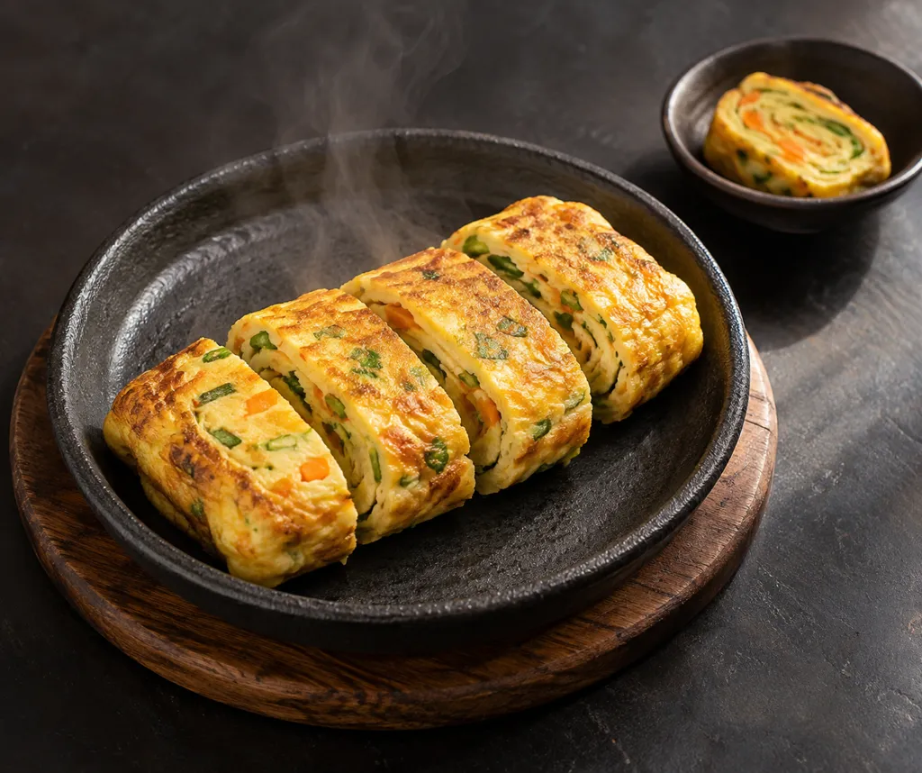ねぎとにんじんの韓国風卵焼きの完成イメージ