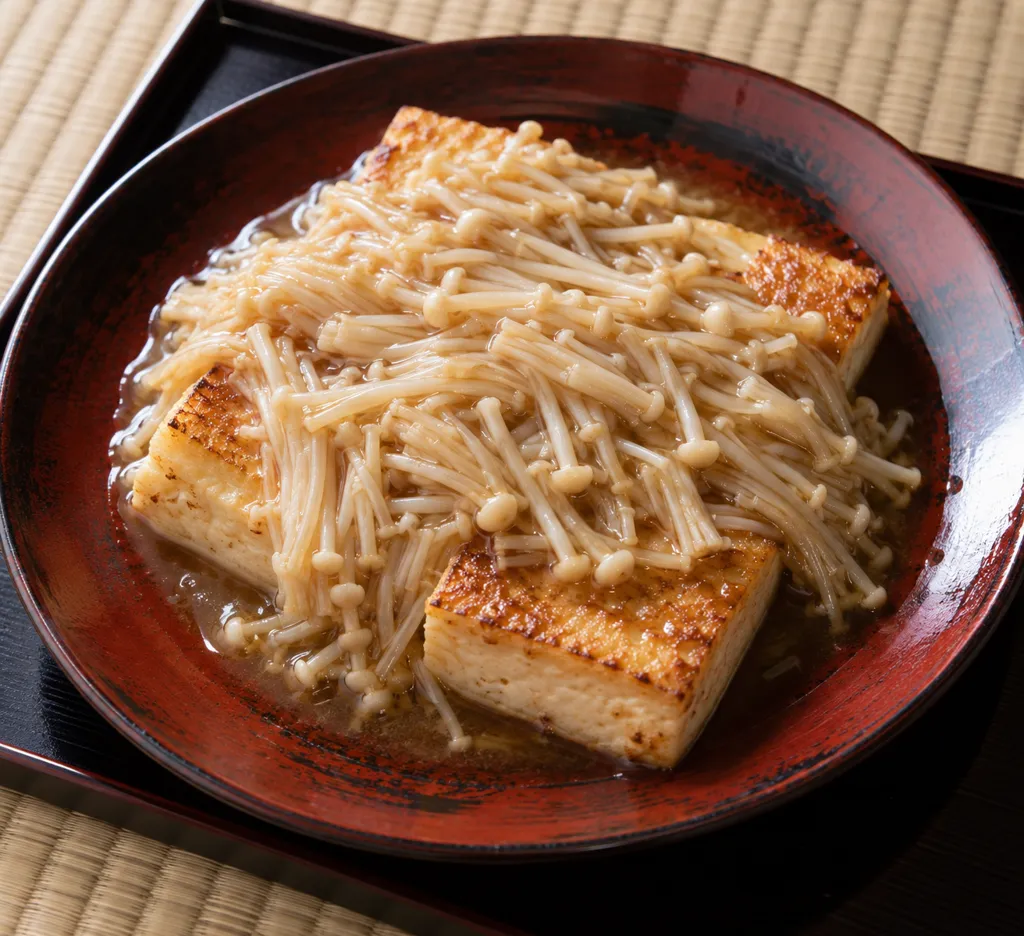 時短豆腐とえのきの豆腐ステーキの完成イメージ