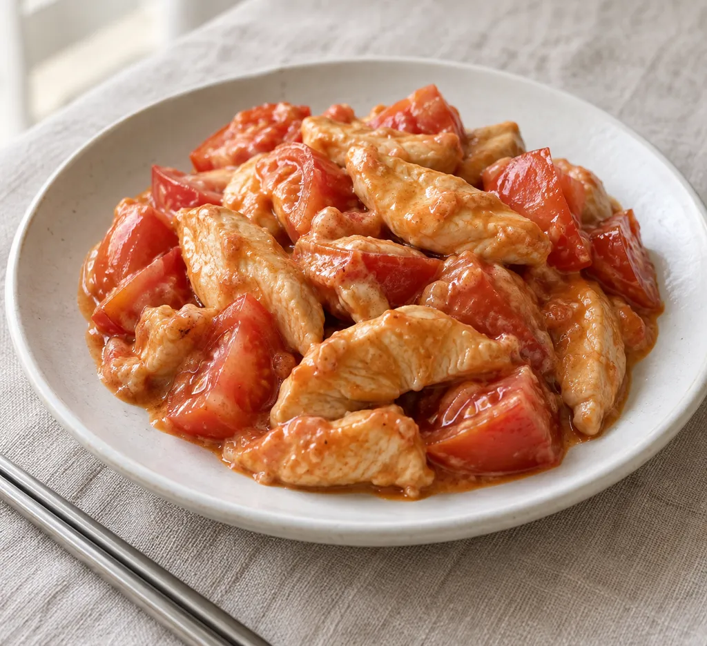 ささみとトマトの韓国マヨ鶏の完成イメージ
