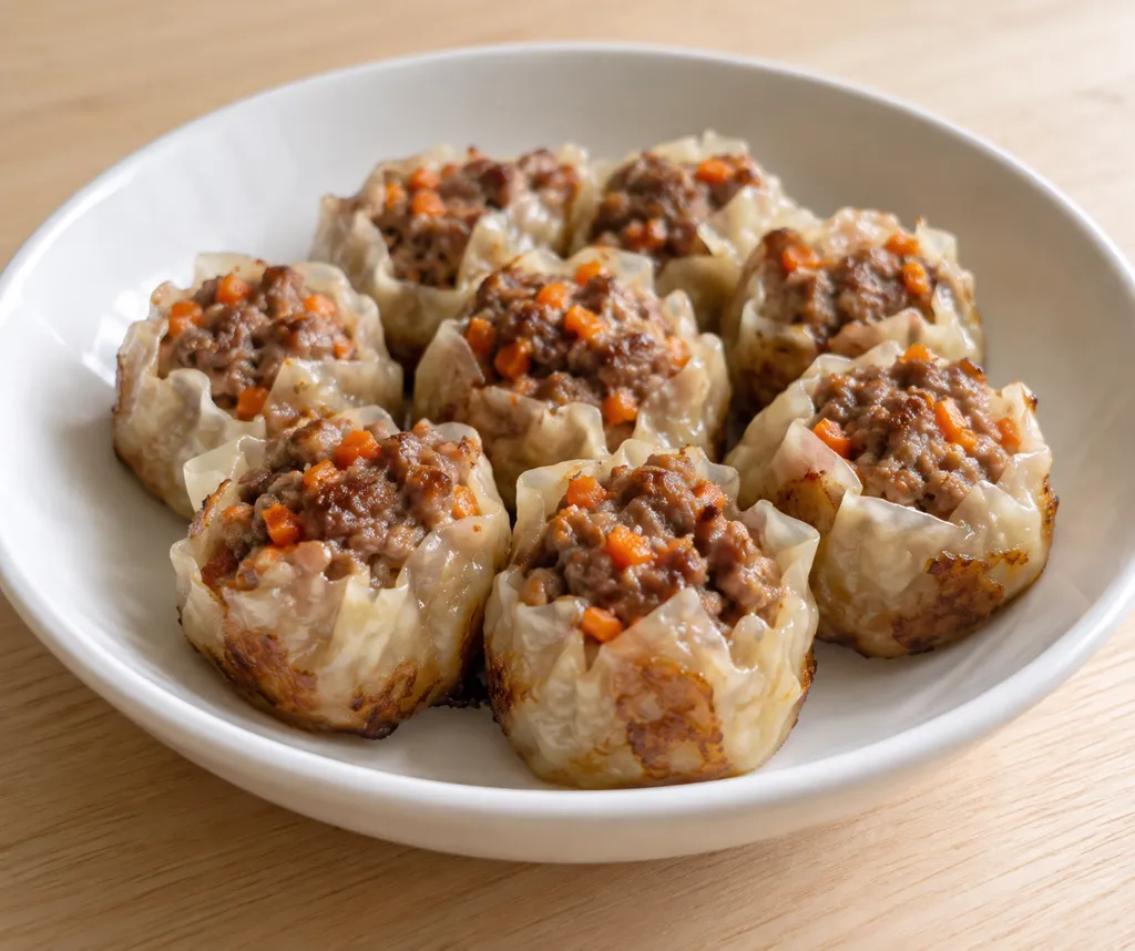 牛ひき肉とにんじんの焼き焼売の完成イメージ