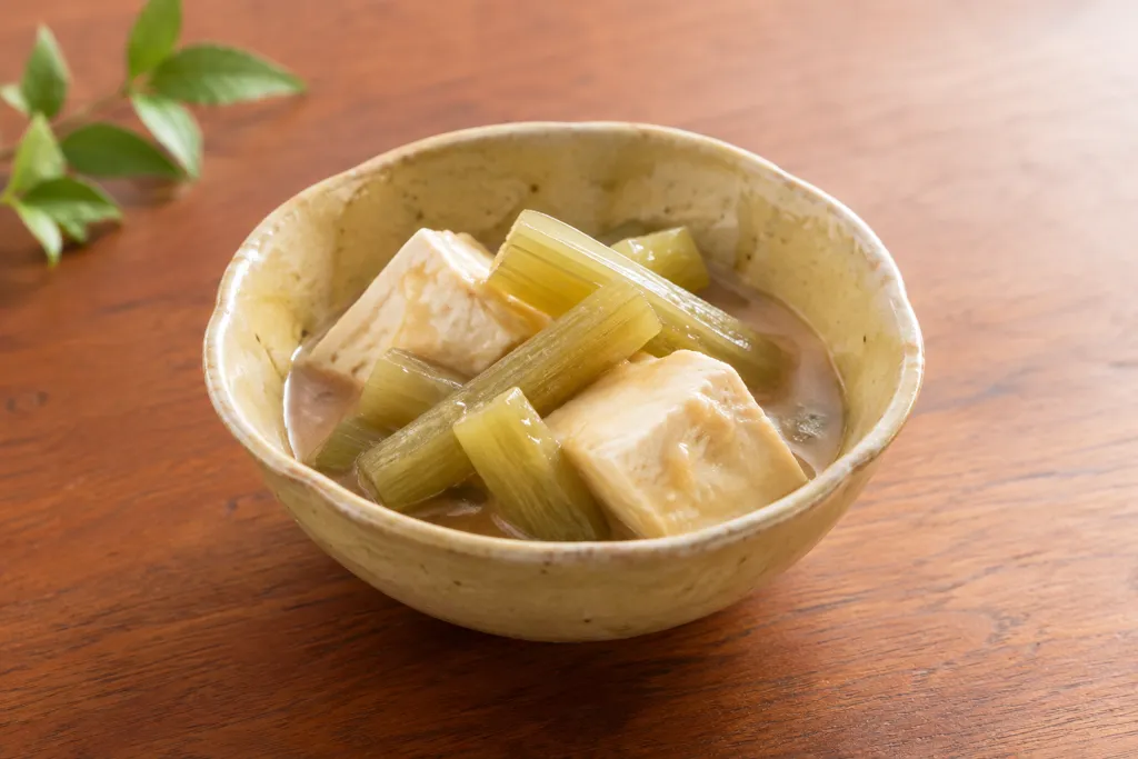 豆腐とふきの味噌煮の完成イメージ
