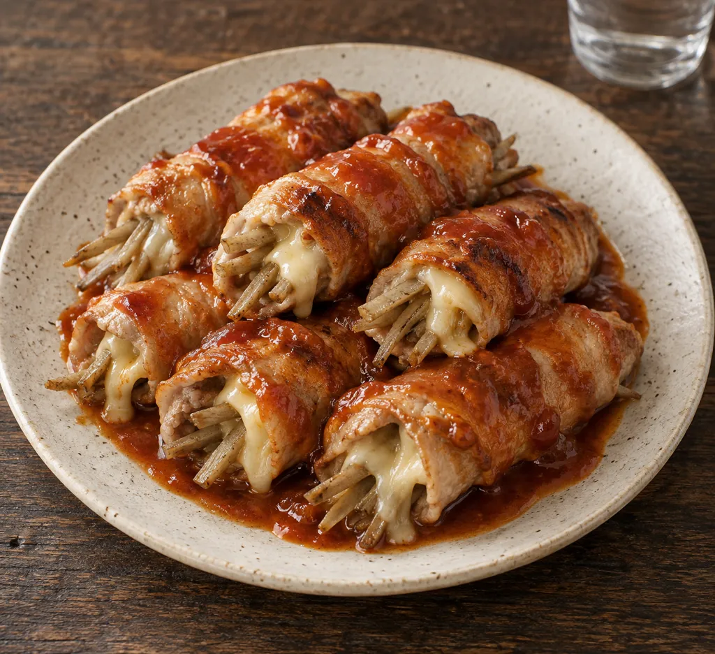 豚ロースとごぼうのチーズ巻き焼きの完成イメージ