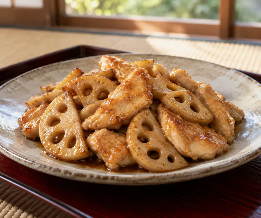 鶏むね肉とれんこんのしょうが南蛮の完成イメージ