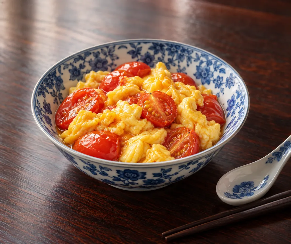ミニトマトと卵の中華炒めの完成イメージ