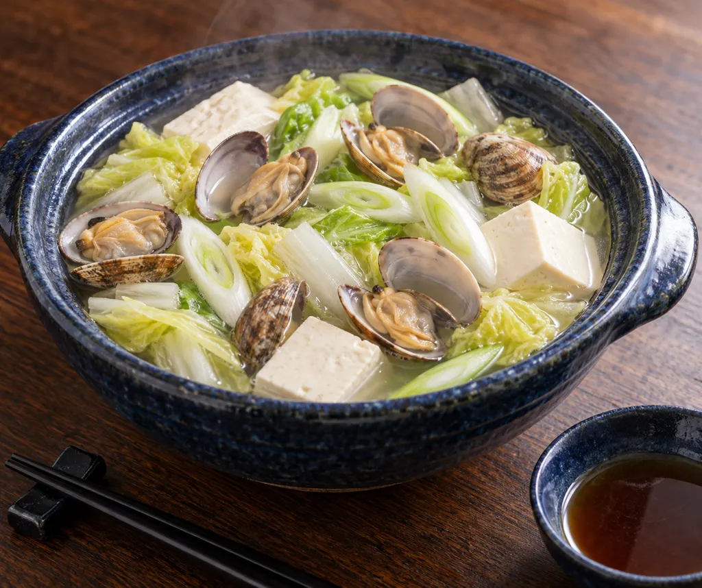 あさりと白菜の寄せ鍋の完成イメージ