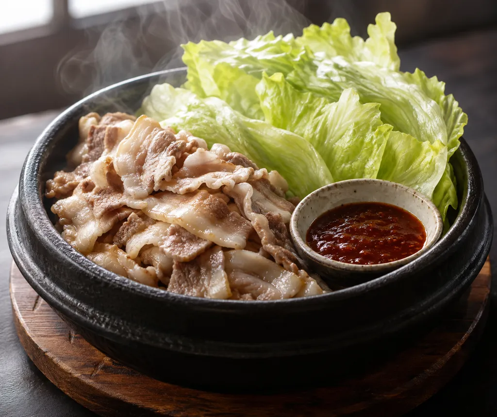 豚バラ肉とレタスのレンジポッサムの完成イメージ