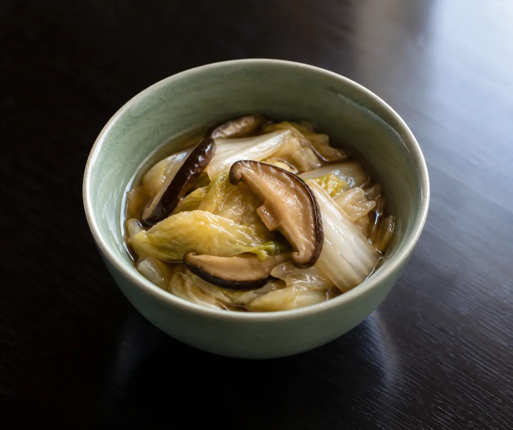 白菜としいたけの中華蒸しの完成イメージ