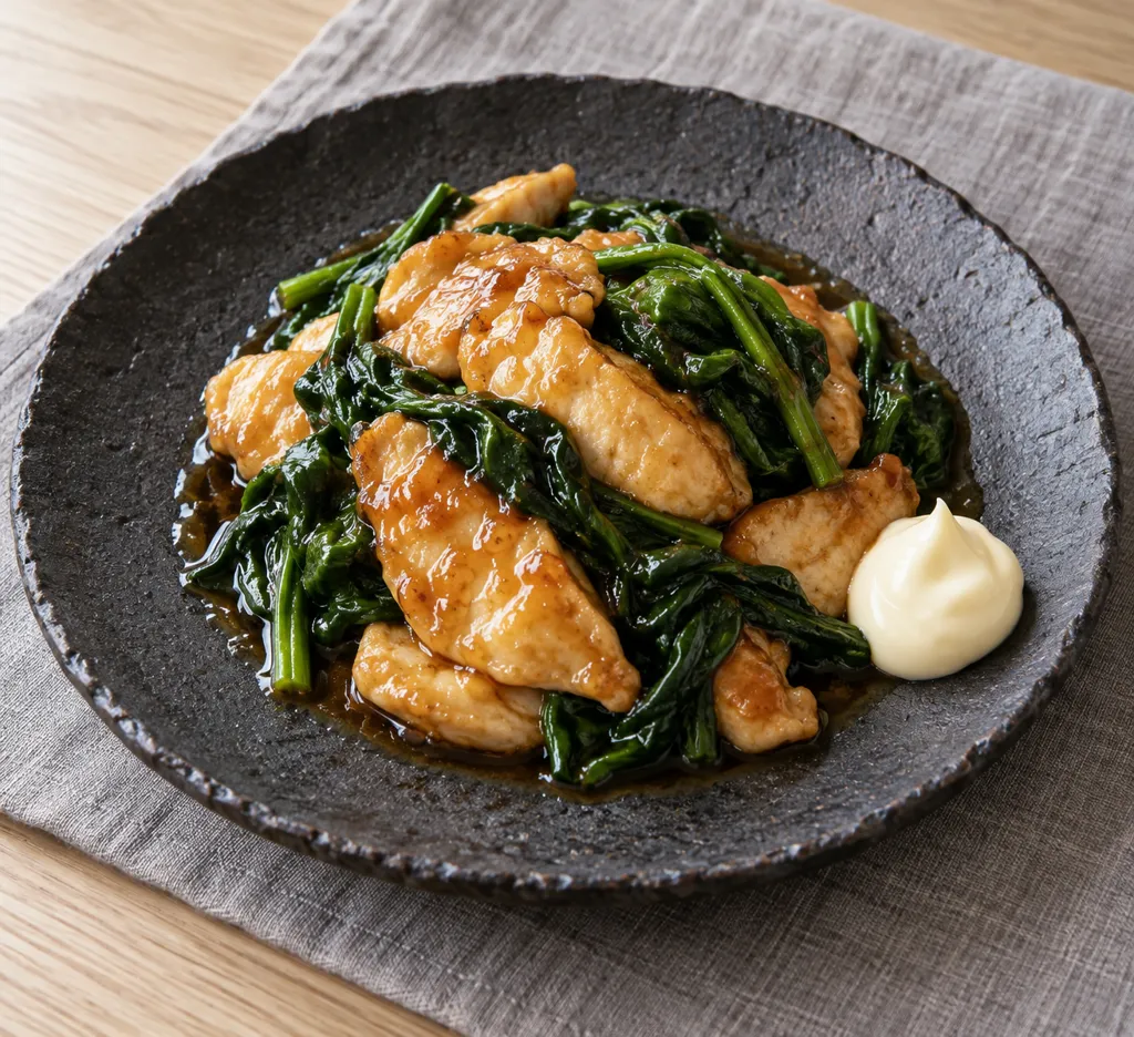 鶏むね肉とほうれん草のまろやか南蛮の完成イメージ