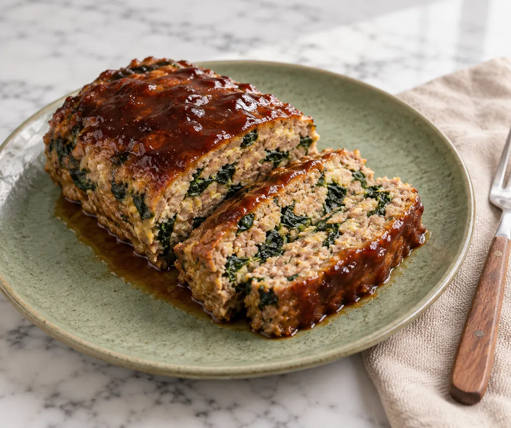 豚ひき肉とほうれん草のミートローフの完成イメージ