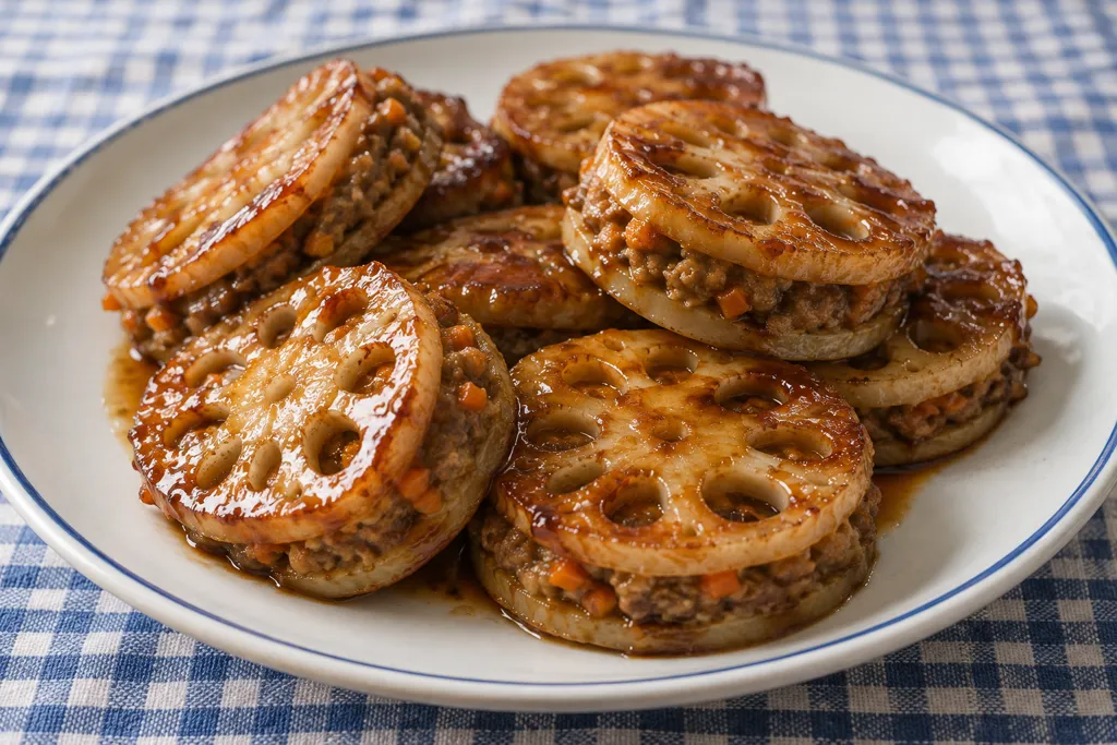 れんこんとにんじんのはさみ焼きの完成イメージ
