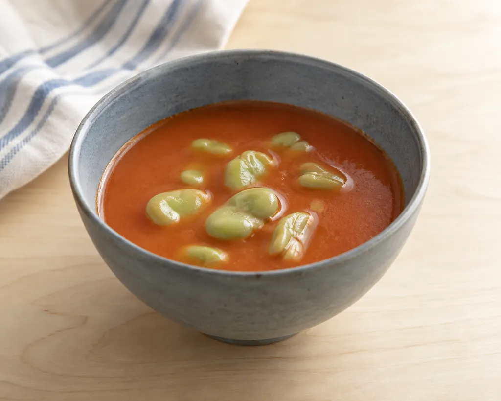 そら豆のケチャップスープの完成イメージ