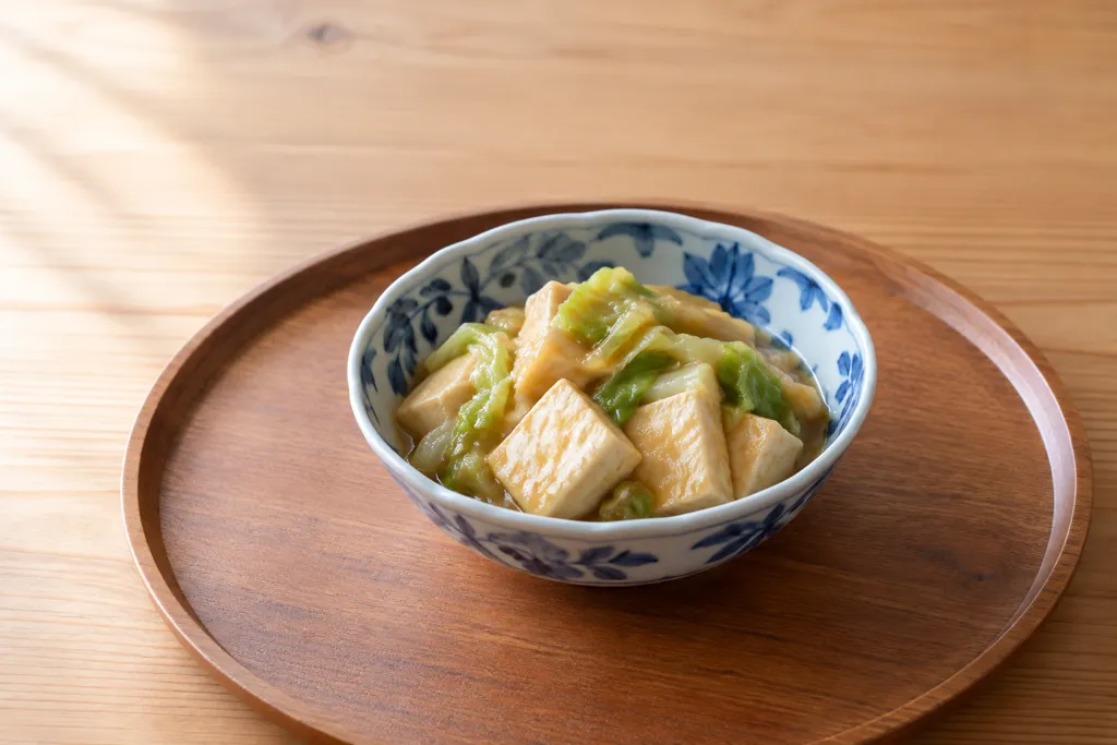 豆腐とキャベツの味噌煮の完成イメージ